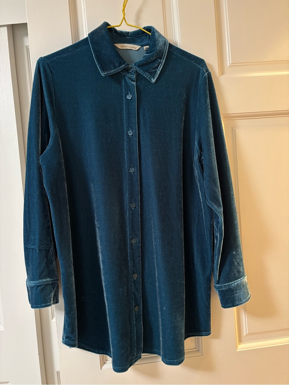 Soft Surroundings Velvet Button-Front Tunic